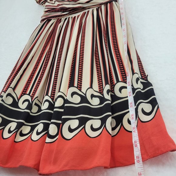 Anna Sui For Gossip Girl 100% Silk Striped Pleated Summer Dress Women's Size  1 - Picture 12 of 13